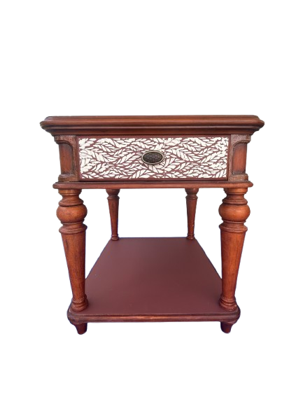 Wooden Nightstand (Floral)