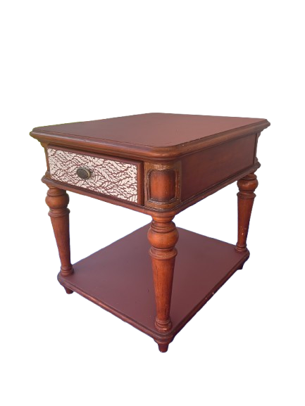 Wooden Nightstand (Floral)