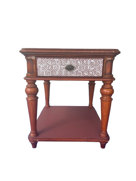 Wooden Nightstand (Geometric)