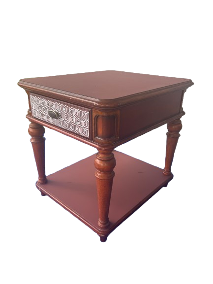 Wooden Nightstand (Geometric)