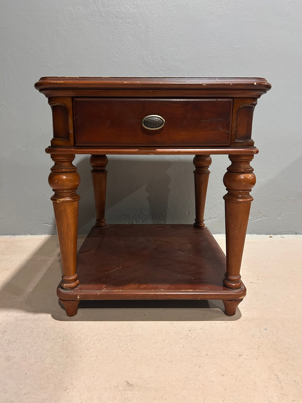 Wooden Nightstand (Geometric)